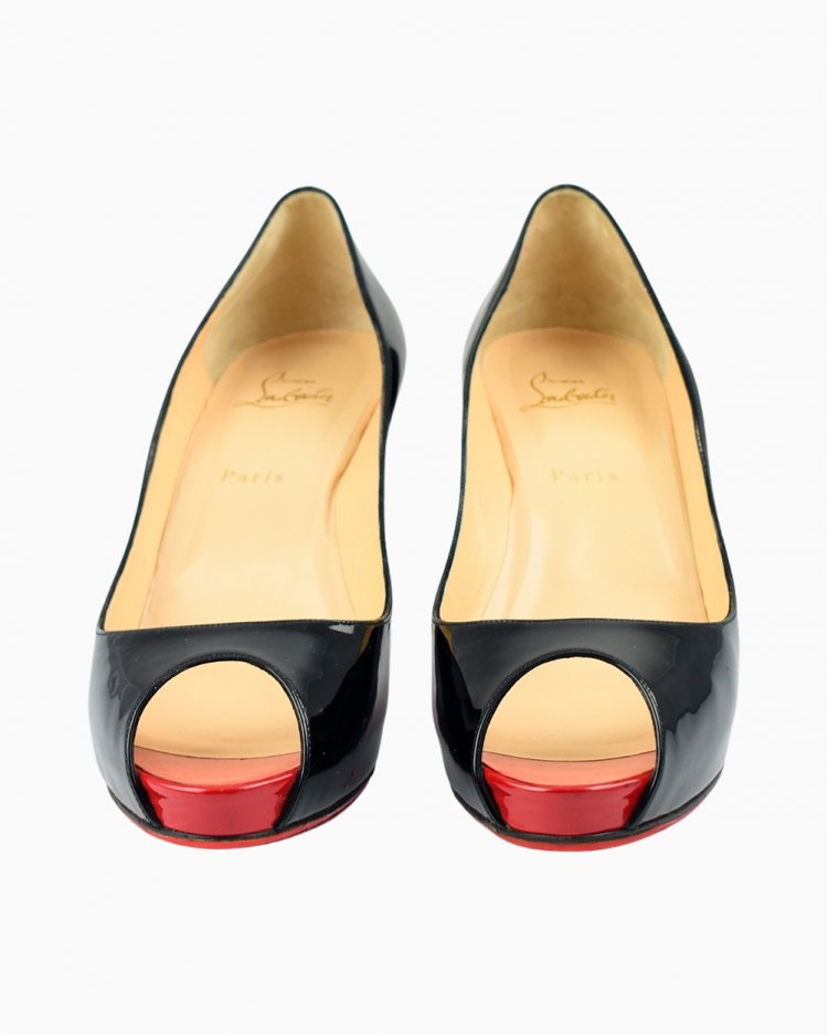 Sapato Louboutin Original Bianca 120 Preto Verniz Feminino